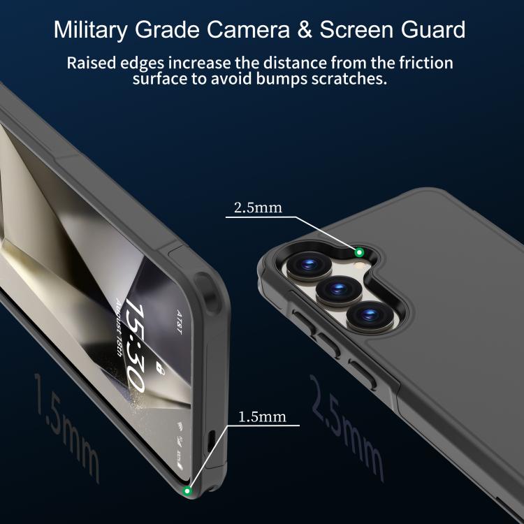 For Samsung Galaxy S25+ 5G RedPepper Armor PC Hybrid TPU Phone Case - Black