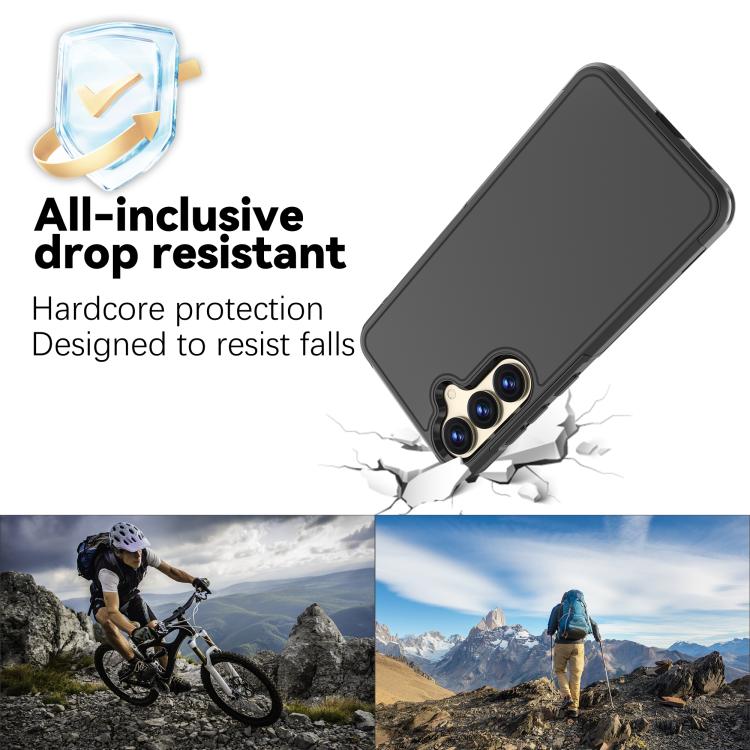 For Samsung Galaxy S25+ 5G RedPepper Armor PC Hybrid TPU Phone Case - Black