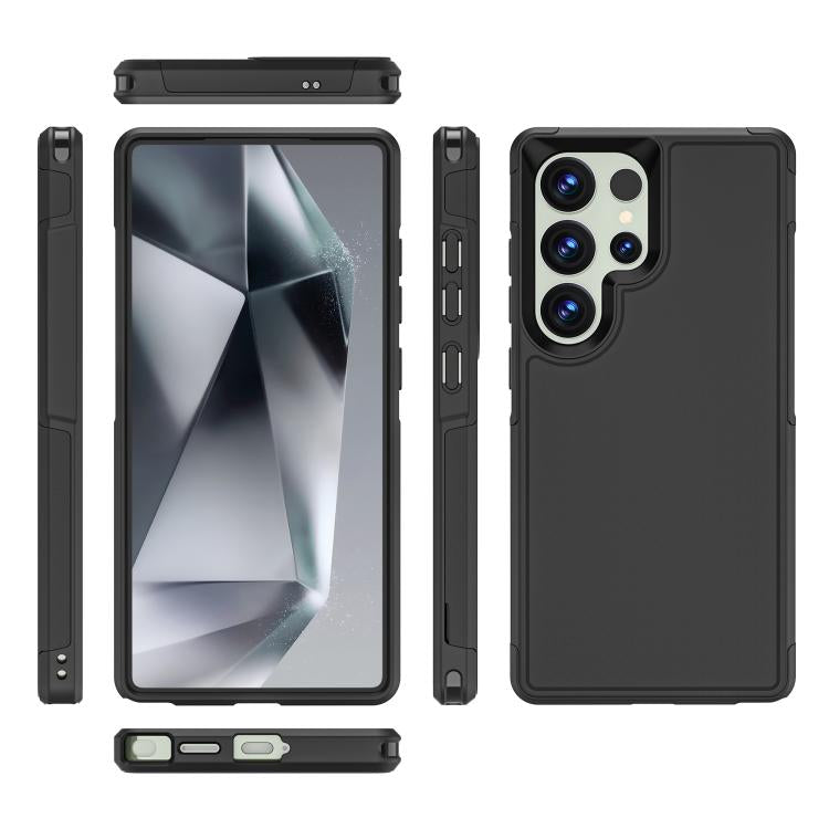 For Samsung Galaxy S25 Ultra 5G RedPepper Armor PC Hybrid TPU Phone Case - Black