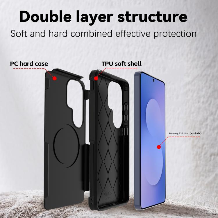 For Samsung Galaxy S26 Ultra 5G RedPepper Armor PC Hybrid TPU Phone Case - Black