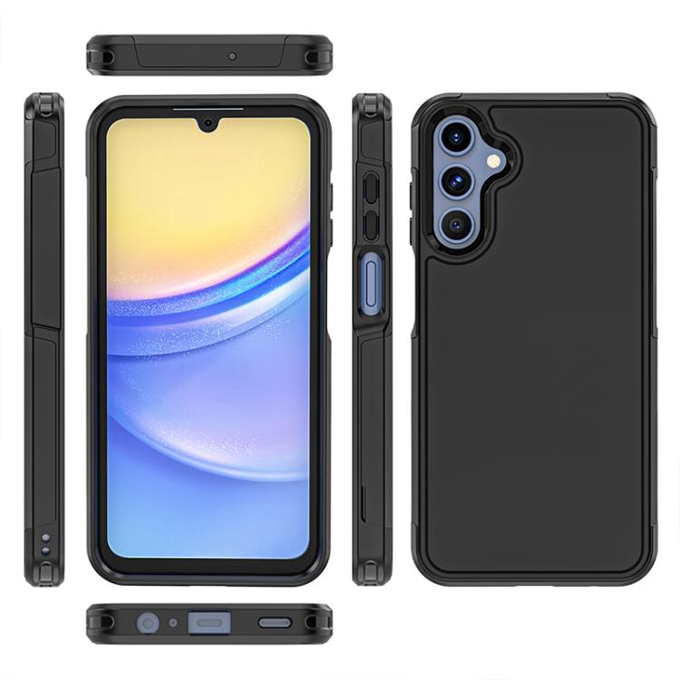 For Samsung Galaxy A15 4G / 5G RedPepper Armor PC Hybrid TPU Phone Case - Black