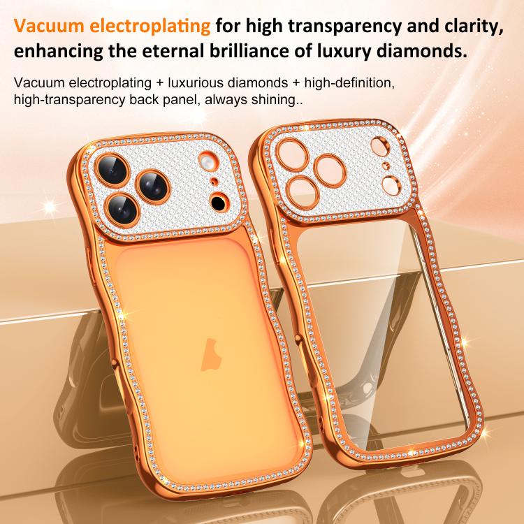 For iPhone 17 Wave Twisting Star Diamond Shockproof Electroplate TPU Phone Case