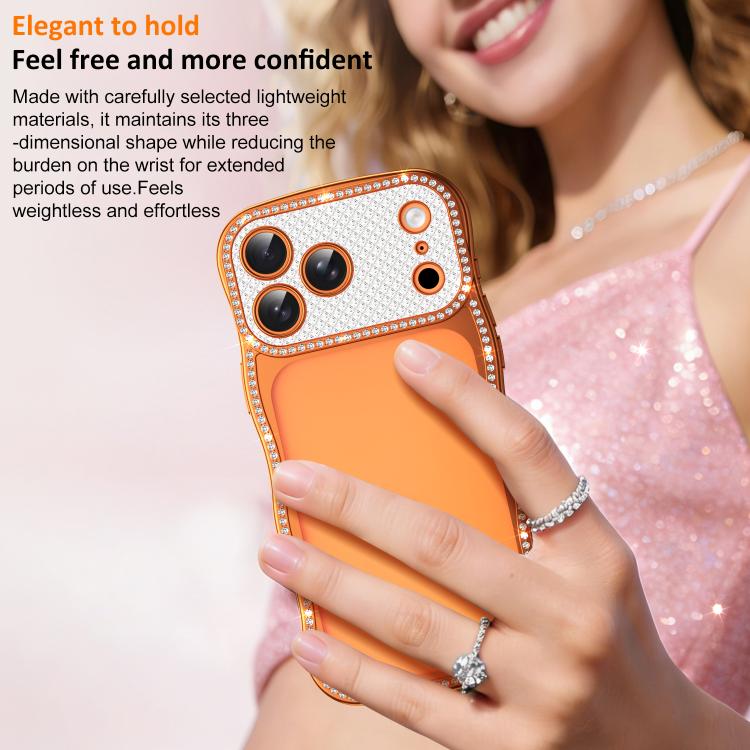 For iPhone 17 Wave Twisting Star Diamond Shockproof Electroplate TPU Phone Case