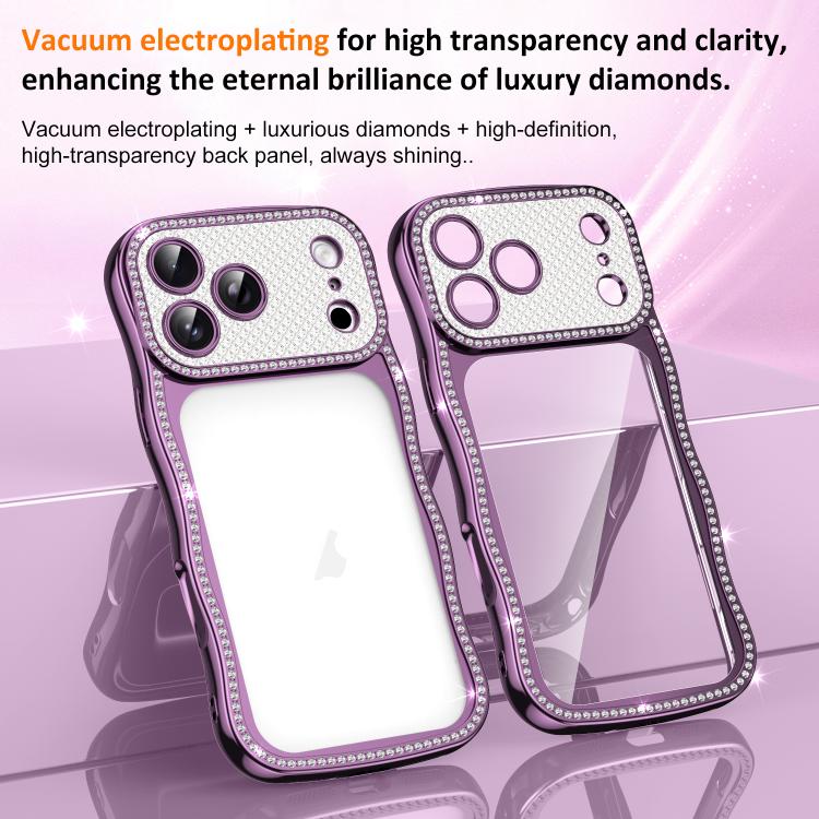 For iPhone 17 Wave Twisting Star Diamond Shockproof Electroplate TPU Phone Case