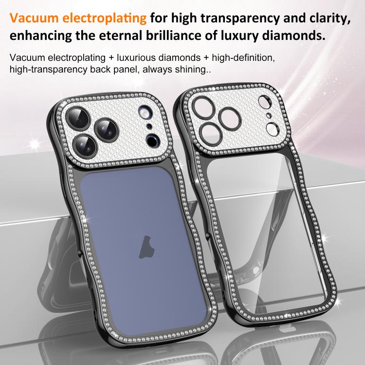 For iPhone 17 Wave Twisting Star Diamond Shockproof Electroplate TPU Phone Case