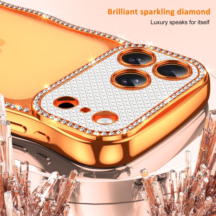 For iPhone 16 Pro Wave Twisting Star Diamond Shockproof Electroplate TPU Phone Case