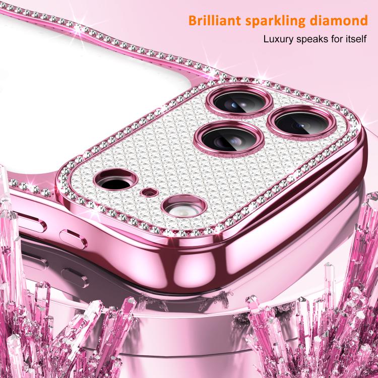 For iPhone 16 Wave Twisting Star Diamond Shockproof Electroplate TPU Phone Case