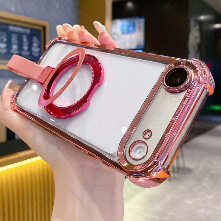 For iPhone Air Crystal Shield Ring Holde TPU + Acrylic Magnetic Phone Case