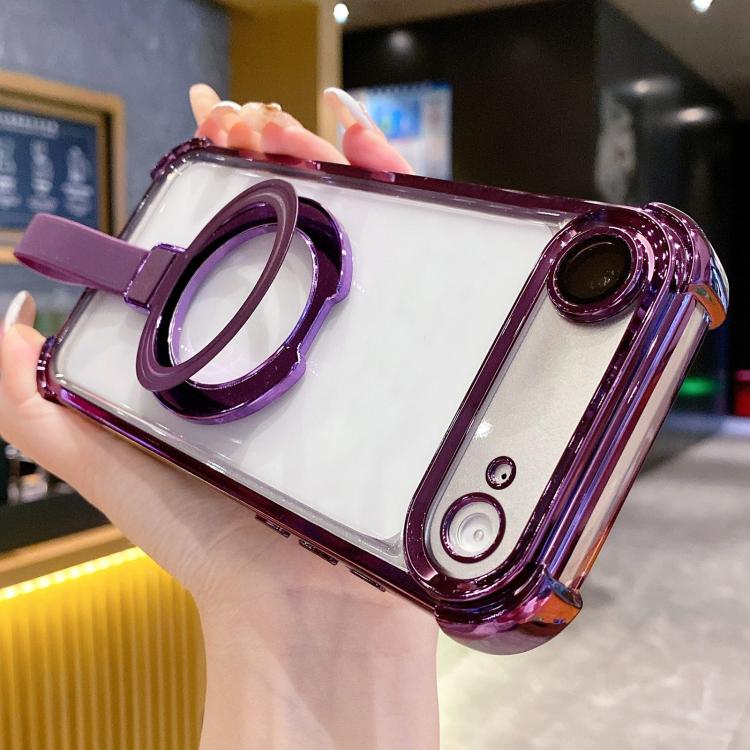 For iPhone Air Crystal Shield Ring Holde TPU + Acrylic Magnetic Phone Case