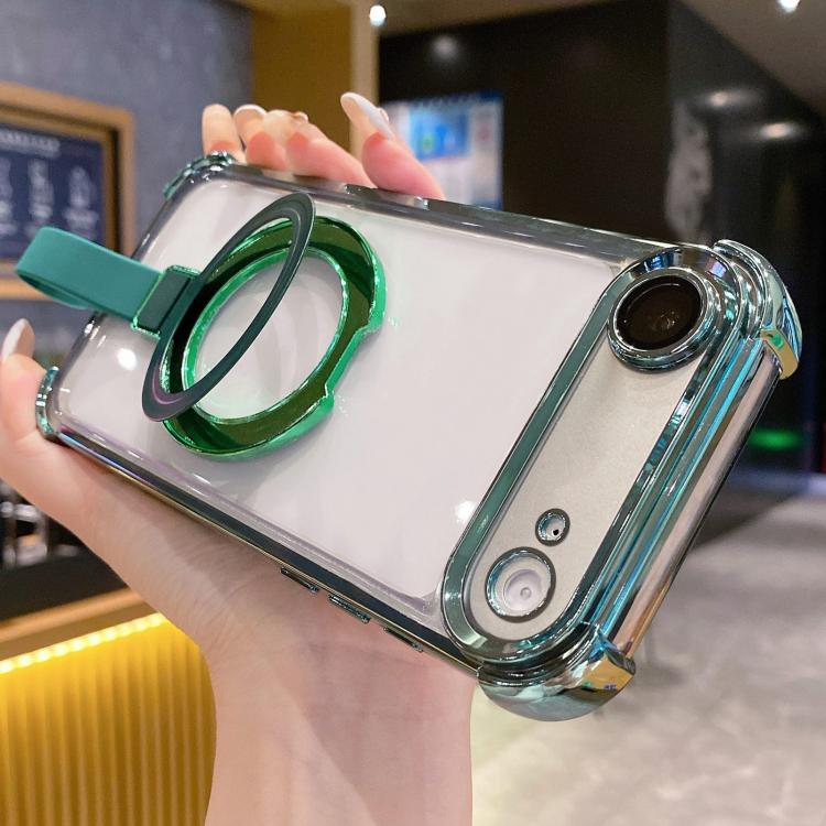 For iPhone Air Crystal Shield Ring Holde TPU + Acrylic Magnetic Phone Case