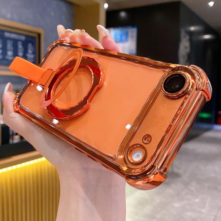 For iPhone Air Crystal Shield Ring Holde TPU + Acrylic Magnetic Phone Case