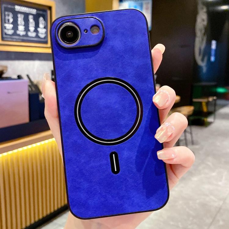 For iPhone 17e / 16e Lambskin Faux Leather Magnetic Phone Case