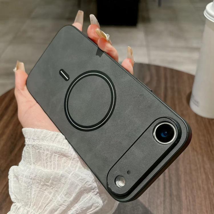 For iPhone Air Lambskin Faux Leather Magnetic Phone Case