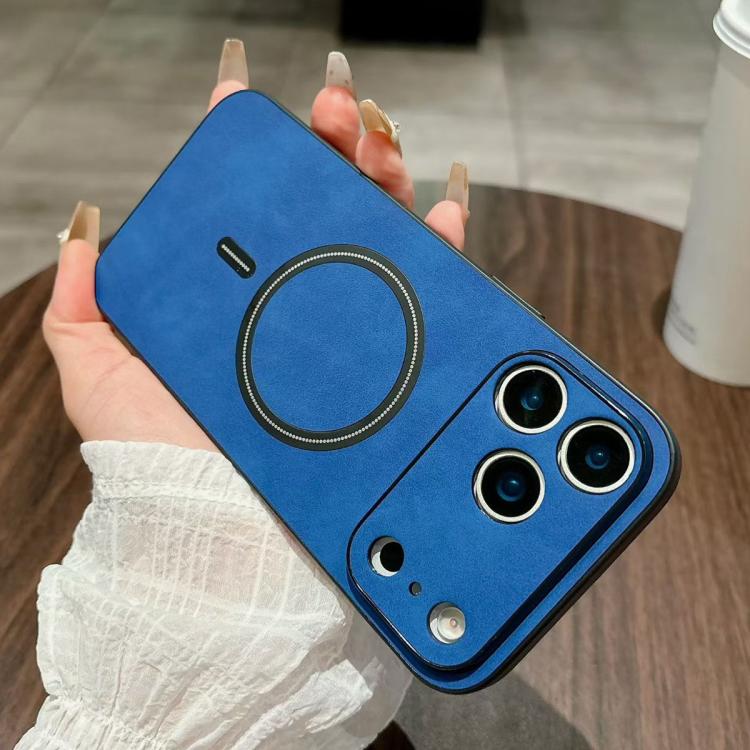 For iPhone 17 Pro Lambskin Faux Leather Magnetic Phone Case