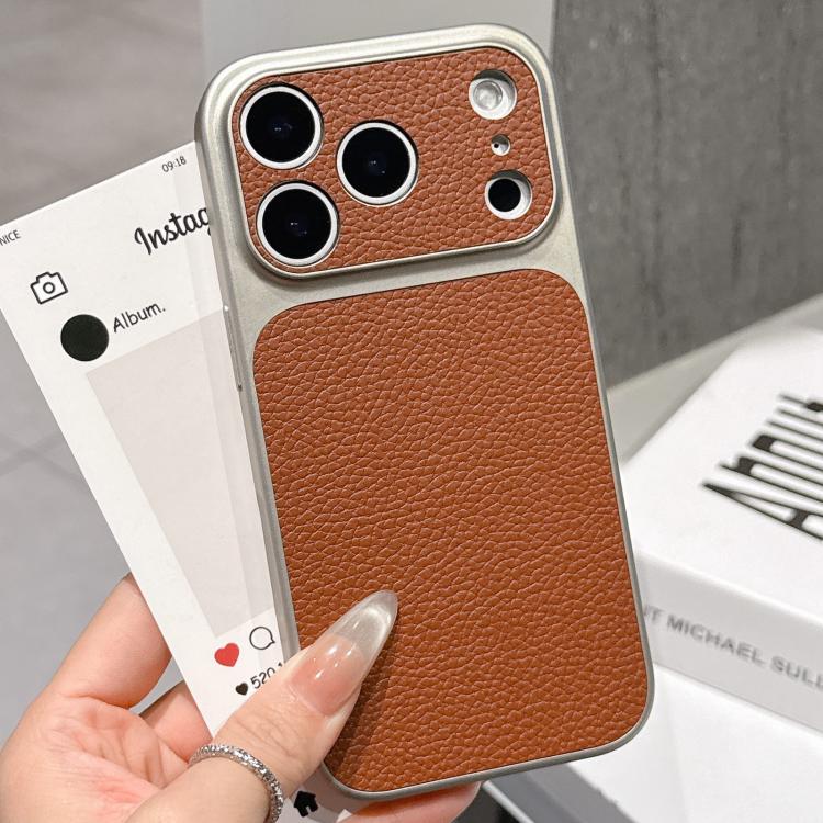 For iPhone 17 Pro Transforms Into 17 Series Large Window Frosted Lychee Texture Phone Case