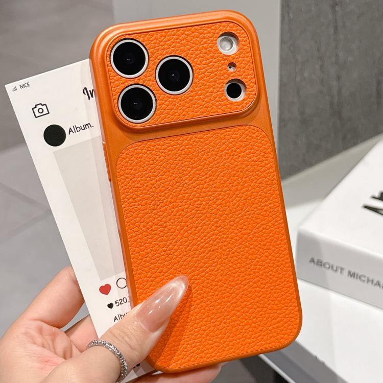 For iPhone 17 Pro Transforms Into 17 Series Large Window Frosted Lychee Texture Phone Case