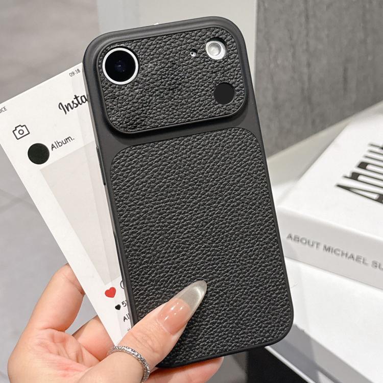 For iPhone Air Transforms Into 17 Series Large Window Frosted Lychee Texture Phone Case