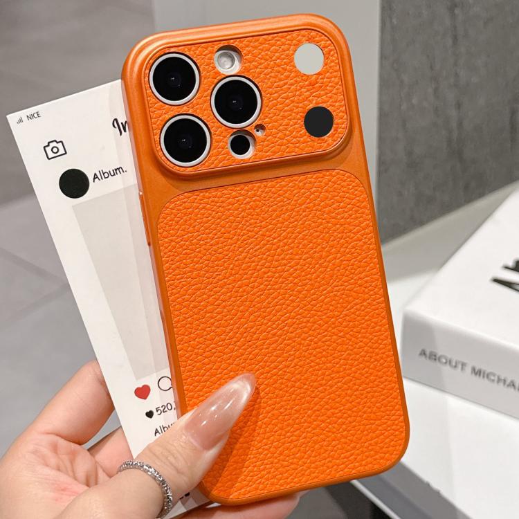 For iPhone 16 Pro Transforms Into 17 Series Large Window Frosted Lychee Texture Phone Case