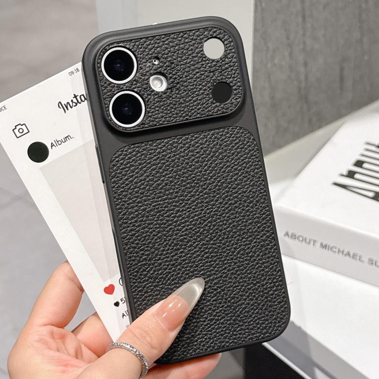 For iPhone 11 Transforms Into 17 Series Large Window Frosted Lychee Texture Phone Case