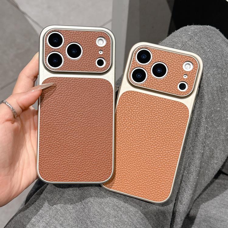 For iPhone 17 Pro Max Transforms Into 17 Series Large Window Frosted Lychee Texture Phone Case