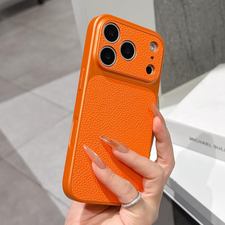 For iPhone 17 Pro Max Transforms Into 17 Series Large Window Frosted Lychee Texture Phone Case