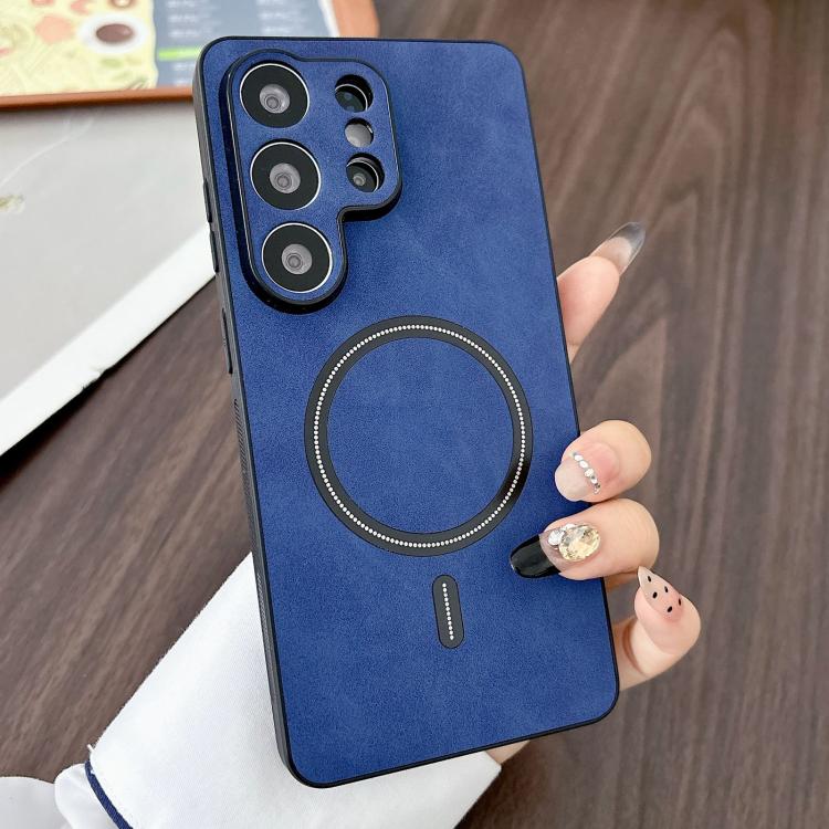 For Samsung Galaxy S26 Ultra 5G Lambskin Faux Leather Magnetic Phone Case