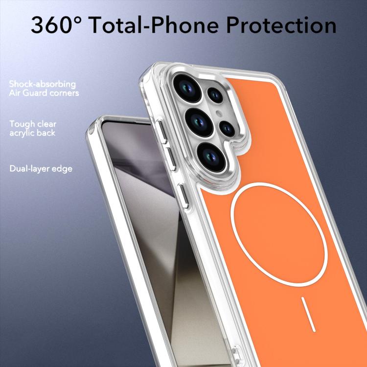 For Samsung Galaxy S24 Ultra 5G Bright Shadow Two-color MagSafe Magnetic Phone Case
