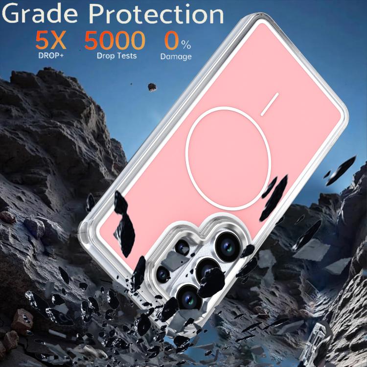 For Samsung Galaxy S24 Ultra 5G Bright Shadow Two-color MagSafe Magnetic Phone Case