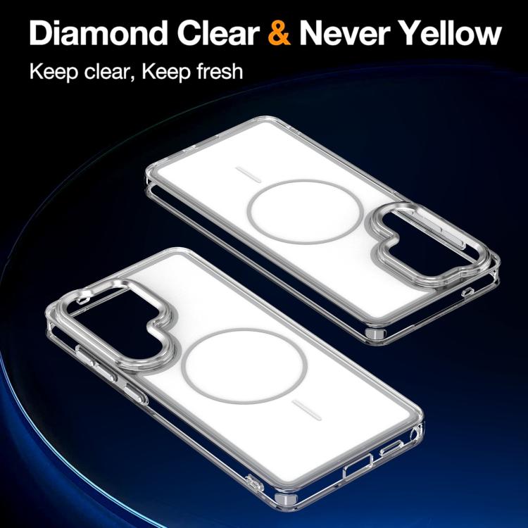 For Samsung Galaxy S24 Ultra 5G Bright Shadow Two-color MagSafe Magnetic Phone Case