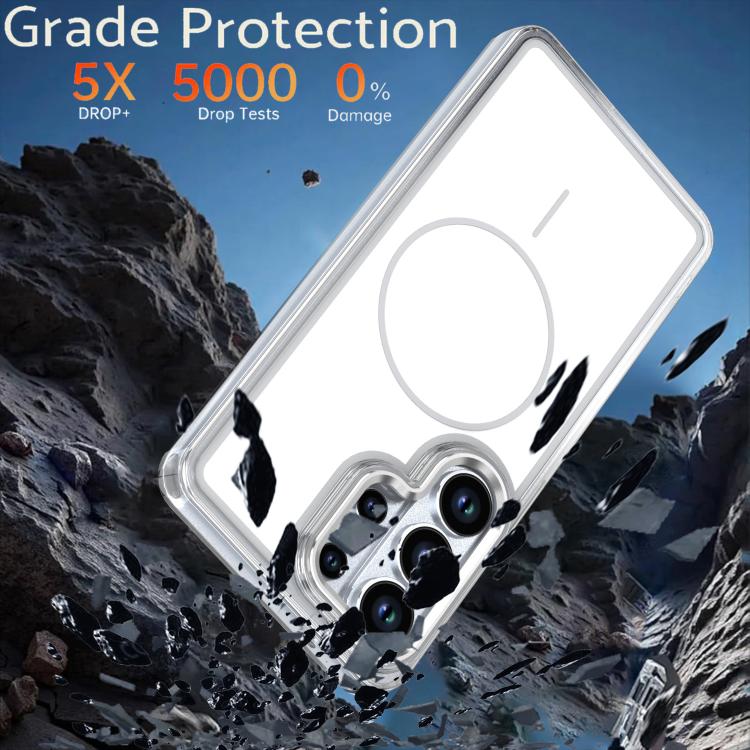For Samsung Galaxy S24 Ultra 5G Bright Shadow Two-color MagSafe Magnetic Phone Case