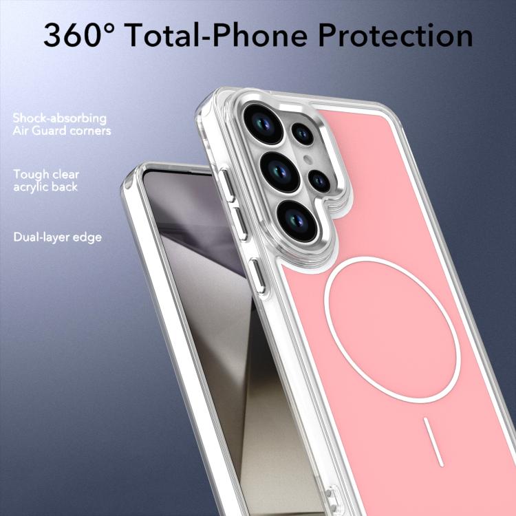 For Samsung Galaxy S25 Ultra 5G Bright Shadow Two-color MagSafe Magnetic Phone Case