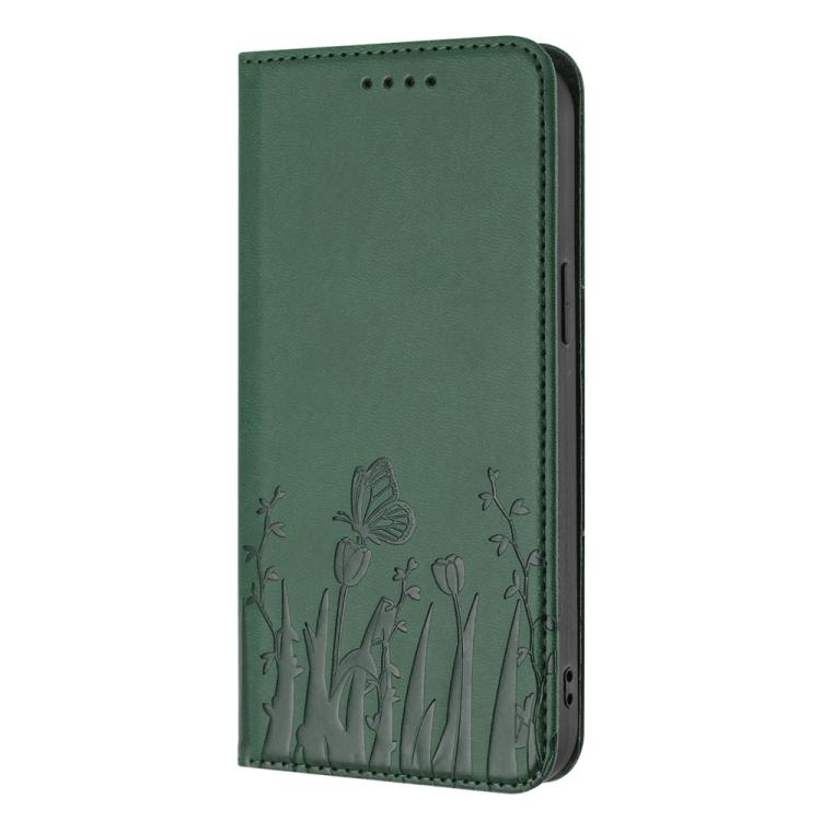 For Tecno Camon 30S Tulips Butterfly Pattern Magnetic Vegan Leather Phone Case