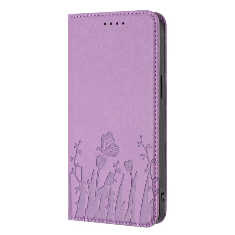 For Tecno Camon 30 Pro Tulips Butterfly Pattern Magnetic Vegan Leather Phone Case