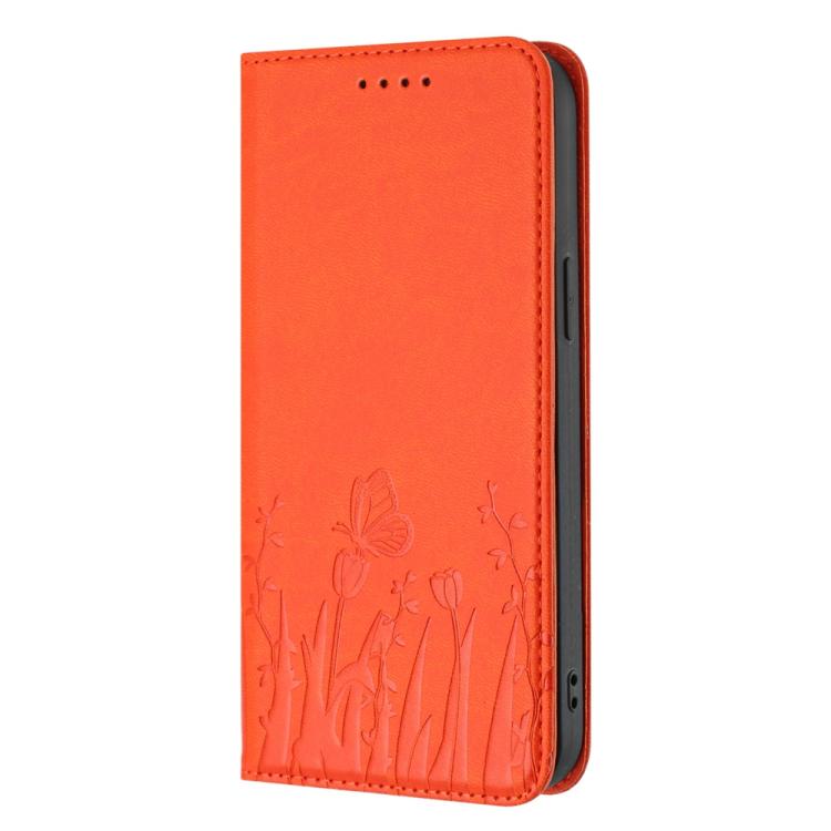 For Tecno Camon 20 Premier Tulips Butterfly Pattern Magnetic Vegan Leather Phone Case