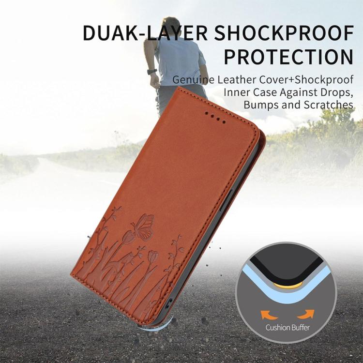 For Tecno Camon 50 Pro 4G Tulips Butterfly Pattern Magnetic Vegan Leather Phone Case