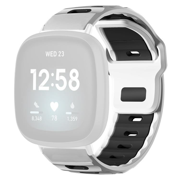 For Fitbit Versa 4 / 3 / Sense2 / 1 xDfind Flat-head Dual-color Silicone Watch Band
