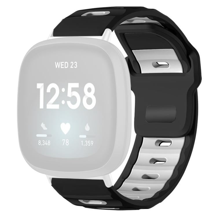 For Fitbit Versa 4 / 3 / Sense2 / 1 xDfind Flat-head Dual-color Silicone Watch Band