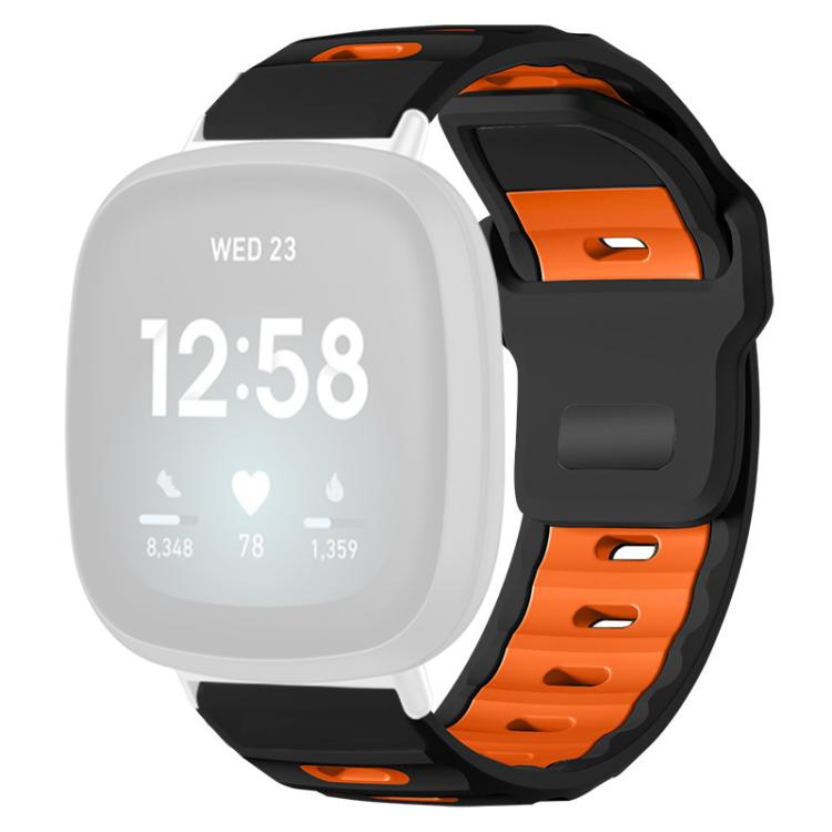 For Fitbit Versa 4 / 3 / Sense2 / 1 xDfind Flat-head Dual-color Silicone Watch Band