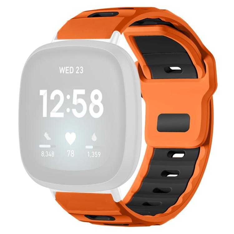 For Fitbit Versa 4 / 3 / Sense2 / 1 xDfind Flat-head Dual-color Silicone Watch Band