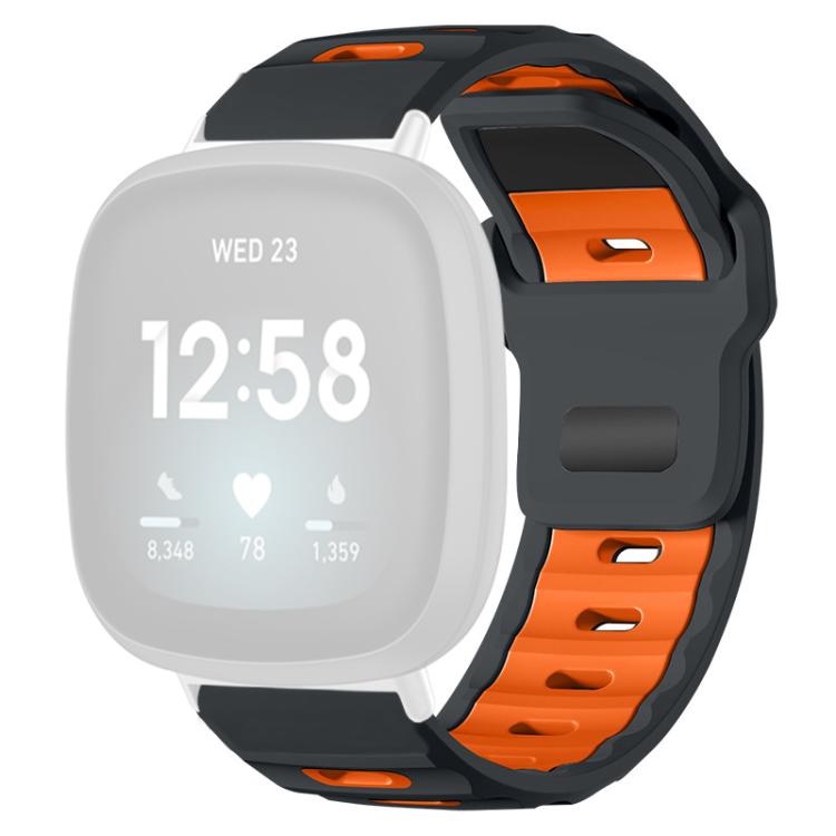 For Fitbit Versa 4 / 3 / Sense2 / 1 xDfind Flat-head Dual-color Silicone Watch Band