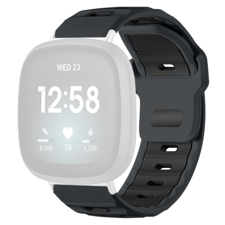 For Fitbit Versa 4 / 3 / Sense2 / 1 xDfind Flat-head Dual-color Silicone Watch Band