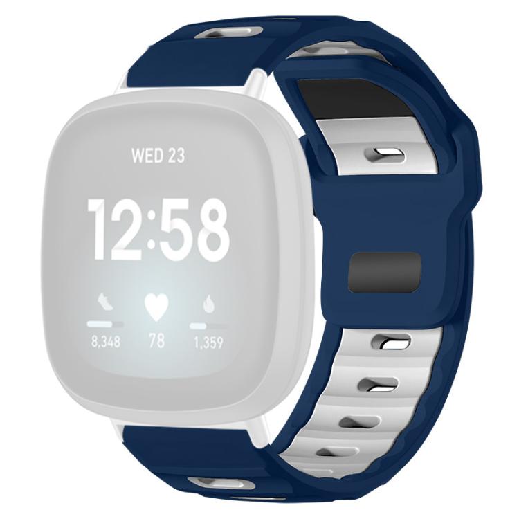 For Fitbit Versa 4 / 3 / Sense2 / 1 xDfind Flat-head Dual-color Silicone Watch Band