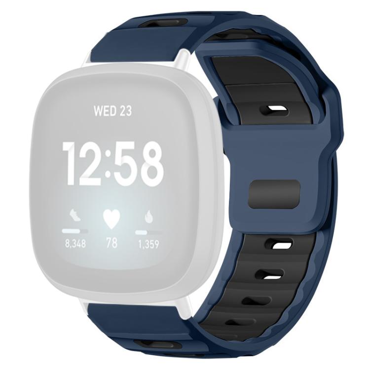 For Fitbit Versa 4 / 3 / Sense2 / 1 xDfind Flat-head Dual-color Silicone Watch Band