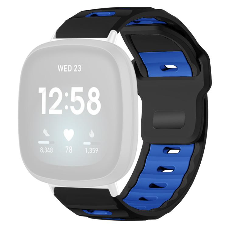 For Fitbit Versa 4 / 3 / Sense2 / 1 xDfind Flat-head Dual-color Silicone Watch Band