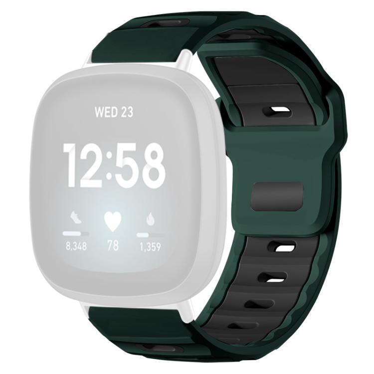 For Fitbit Versa 4 / 3 / Sense2 / 1 xDfind Flat-head Dual-color Silicone Watch Band
