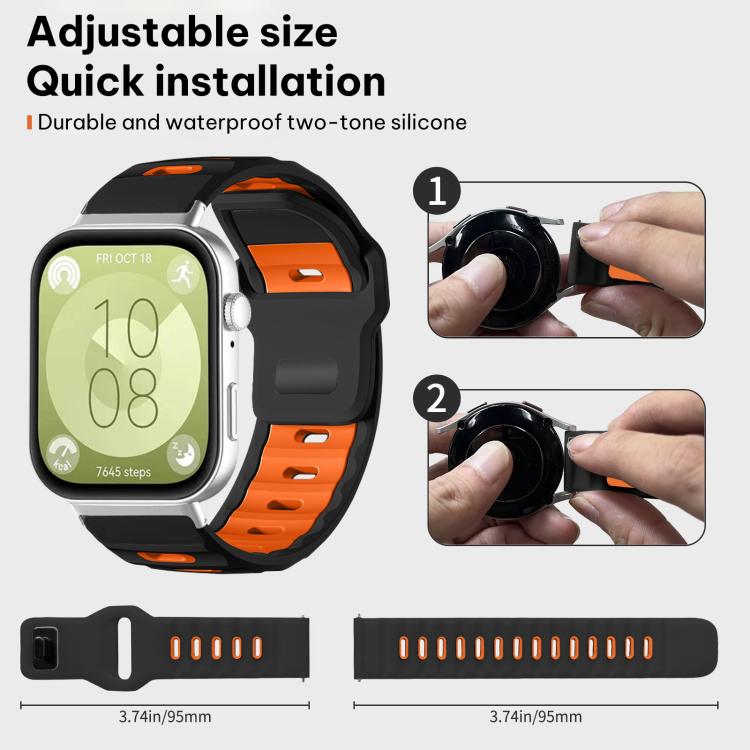 For Huawei Watch Fit4 Pro / Fit4 / Fit3 xDfind Flat-head Dual-color Silicone Watch Band