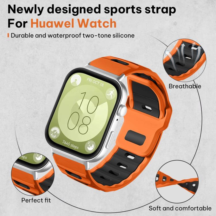 For Huawei Watch Fit4 Pro / Fit4 / Fit3 xDfind Flat-head Dual-color Silicone Watch Band