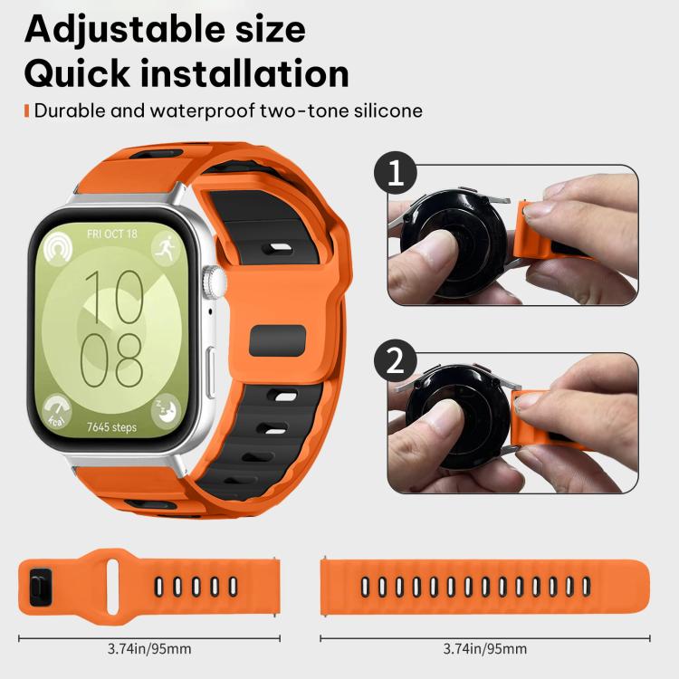 For Huawei Watch Fit4 Pro / Fit4 / Fit3 xDfind Flat-head Dual-color Silicone Watch Band