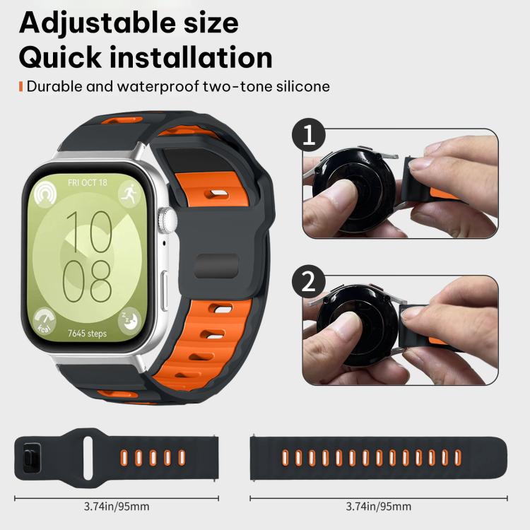 For Huawei Watch Fit4 Pro / Fit4 / Fit3 xDfind Flat-head Dual-color Silicone Watch Band