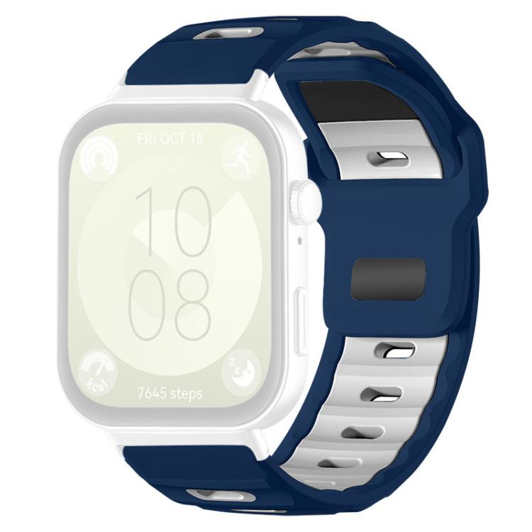 For Huawei Watch Fit4 Pro / Fit4 / Fit3 xDfind Flat-head Dual-color Silicone Watch Band